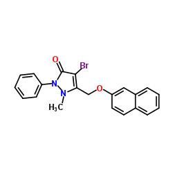 4-Bromo-1-methyl-5-[(2-naphthyloxy)methyl]-2-phenyl-1,2-dihydro-3H-pyrazol-3-one Structure