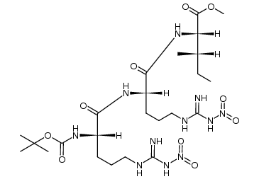 (tert-butoxycarbonyl)-NG-nitroarginyl-NG-nitroarginylisoleucine methyl ester结构式