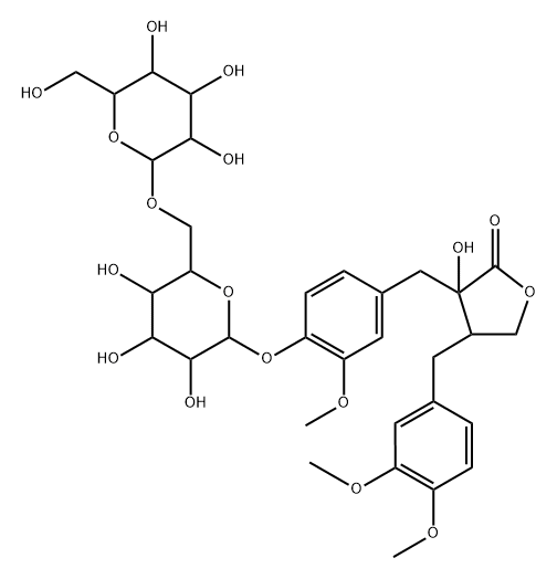 Trachelogenin 4′-O-β-gentiobioside structure