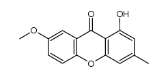 1-hydroxy-7-methoxy-3-methyl-xanthen-9-one结构式