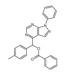 (1-phenyl-1H-pyrazolo[3,4-d]pyrimidin-4-yl)(p-tolyl)methyl benzoate Structure