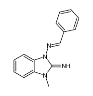 1-benzylideneamino-3-methylbenzimidazoline-2-imine结构式