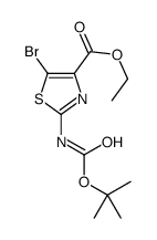 5-Bromo-2-tert-butoxycarbonylamino-thiazole-4-carboxylic acid ethyl ester结构式