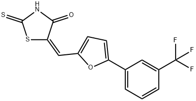 (5E)-2-sulfanylidene-5-[[5-[3-(trifluoromethyl)phenyl]furan-2-yl]methylidene]-1,3-thiazolidin-4-one结构式