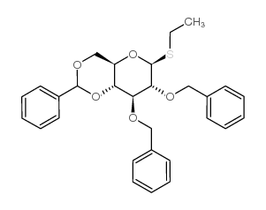 乙基 2,3-O-二苄基-4,6-O-亚苄基-1-beta-D-硫代吡喃葡萄糖苷结构式