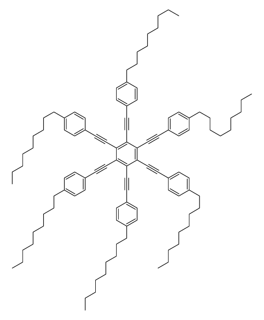 1,2,3,4,5,6-hexakis[2-(4-nonylphenyl)ethynyl]benzene Structure