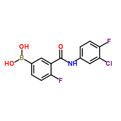 3-(3-chloro-4-fluorophenylcarbamoyl)-4-fluorophenylboronic acid structure