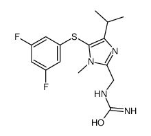 [5-(3,5-difluorophenyl)sulfanyl-1-methyl-4-propan-2-ylimidazol-2-yl]methylurea结构式