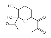 1-(6-acetyl-5,6-dihydroxyoxan-2-yl)propane-1,2-dione Structure