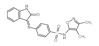 Benzenesulfonamide,4-[(1,2-dihydro-2-oxo-3H-indol-3-ylidene)amino]-N-(3,4-dimethyl-5-isoxazolyl)- picture