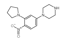 1-(4-nitro-3-pyrrolidin-1-ylphenyl)piperazine结构式