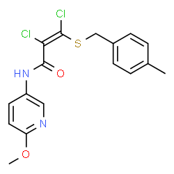 2,3-DICHLORO-N-(6-METHOXY-3-PYRIDINYL)-3-[(4-METHYLBENZYL)SULFANYL]ACRYLAMIDE Structure