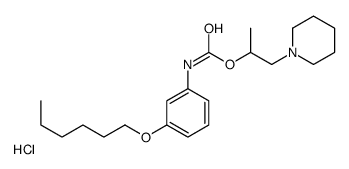 1-piperidin-1-ium-1-ylpropan-2-yl N-(3-hexoxyphenyl)carbamate,chloride结构式