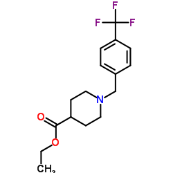 Ethyl 1-[4-(trifluoromethyl)benzyl]-4-piperidinecarboxylate结构式