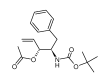 (3R,4R)-O-acetyl-4-[N-(tert-butoxycarbonyl)amino]-5-phenylpent-1-en-3-ol结构式