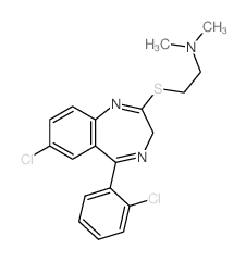 N-(2-((7-Chloro-5-(2-chlorophenyl)-3H-1,4-benzodiazepin-2-yl)thio)ethyl)-N,N-dimethylamine结构式