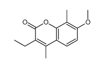 3-ethyl-7-methoxy-4,8-dimethylchromen-2-one结构式