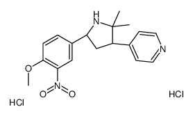 4-[(3S,5R)-5-(4-methoxy-3-nitrophenyl)-2,2-dimethylpyrrolidin-3-yl]pyridine,dihydrochloride结构式