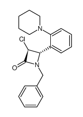 (3S,4S)-1-Benzyl-3-chloro-4-(2-piperidin-1-yl-phenyl)-azetidin-2-one Structure