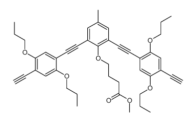 methyl-4-{2,6-bis[2-(2,5-dipropyloxy-4-ethynylphenyl)ethynyl]-4-methyl}phenoxybutyrate结构式