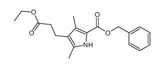 Benzyl 4-(3-ethoxy-3-oxopropyl)-3,5-dimethyl-1H-pyrrole-2-carboxy late Structure