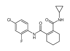 Cyclohex-1-ene-1,2-dicarboxylic acid 1-[(4-chloro-2-fluoro-phenyl)-amide] 2-cyclopropylamide结构式