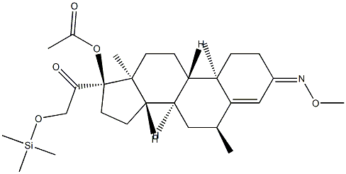 17-Acetoxy-3-methoxyimino-6α-methyl-21-[(trimethylsilyl)oxy]pregn-4-en-20-one结构式