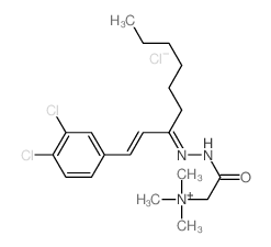 Ethanaminium, 2-[[1-[2-(3,4-dichlorophenyl)ethenyl]heptylidene]hydrazino]-N,N,N-trimethyl-2-oxo-, chloride, (?,E)- (9CI)结构式