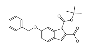 1-tert-butyl-2-methyl-6-benzyloxyindoline-1,2-dicarboxylate Structure