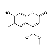 4-(dimethoxymethyl)-7-hydroxy-1,6-dimethylquinolin-2-one结构式