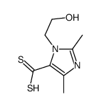 3-(2-hydroxyethyl)-2,5-dimethylimidazole-4-carbodithioic acid Structure