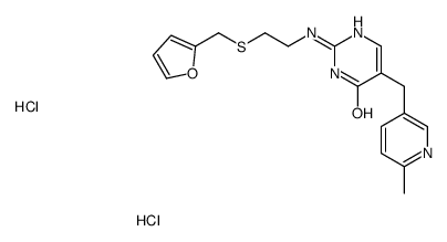 2-[[2-[(2-furylmethyl)thio]ethyl]amino]-5-[(6-methyl-3-pyridyl)methyl]-1H-pyrimidin-4-one dihydrochloride Structure