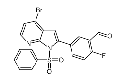 5-[4-Bromo-1-(phenylsulfonyl)-1H-pyrrolo[2,3-b]pyridin-2-yl]-2-fl uorobenzaldehyde结构式