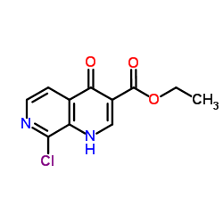 Ethyl 8-chloro-4-oxo-1,4-dihydro-1,7-naphthyridine-3-carboxylate Structure