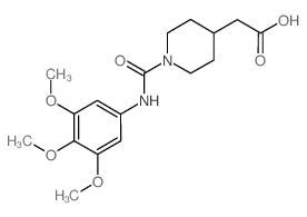 (1-{[(3,4,5-Trimethoxyphenyl)amino]-carbonyl}piperidin-4-yl)acetic acid structure