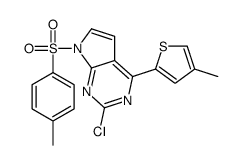 2-氯-4-(4-甲基噻吩-2-基)-7-甲苯磺酰-7H-吡咯并[2,3-d]嘧啶结构式