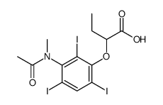 2-[3-(N-Methylacetylamino)-2,4,6-triiodophenoxy]butyric acid structure