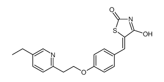 5-[[4-[2-(5-ethylpyridin-2-yl)ethoxy]phenyl]methylidene]-1,3-thiazolidine-2,4-dione structure