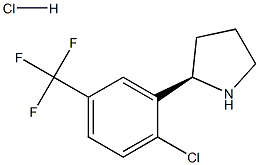 (R)-2-(2-Chloro-5-(trifluoromethyl)phenyl)pyrrolidine hydrochloride Structure