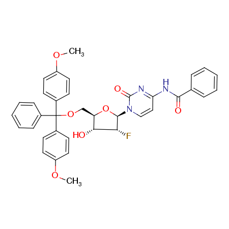 5'-O-DMT-N4-Bz-2'-F-dC Structure