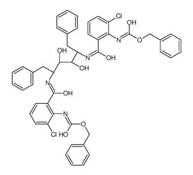 benzyl N-[2-chloro-6-[[(2S,3S,4R,5S)-5-[[3-chloro-2-(phenylmethoxycarbonylamino)benzoyl]amino]-3,4-dihydroxy-1,6-diphenylhexan-2-yl]carbamoyl]phenyl]carbamate Structure