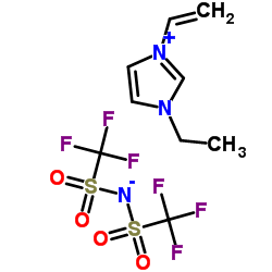 1-Ethyl-3-vinyl-1H-imidazol-3-ium bis[(trifluoromethyl)sulfonyl]azanide结构式