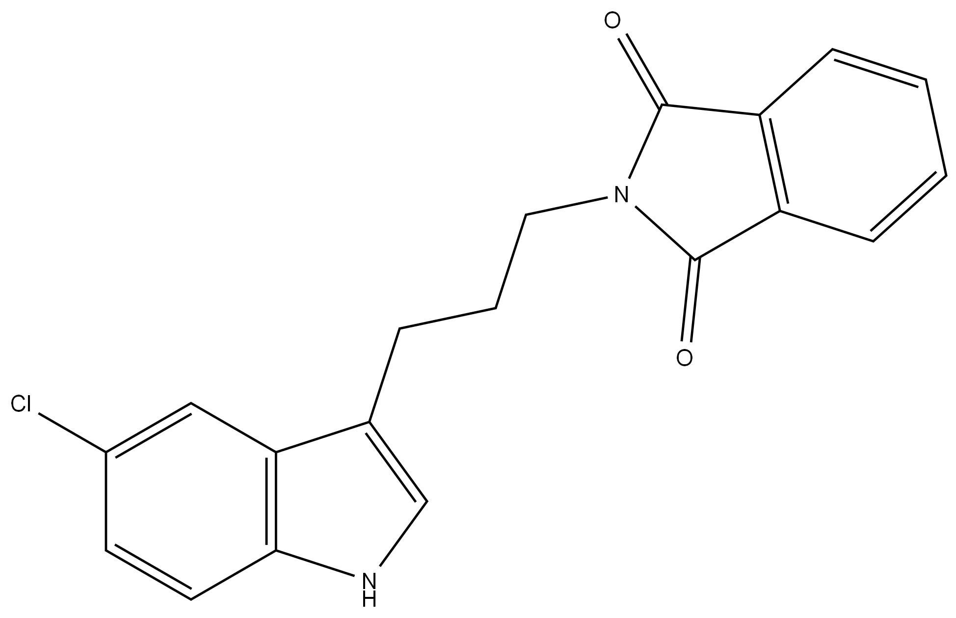 2-[3-(5-chloro-1H-indol-3-yl)propyl]-1H-isoindole-1,3(2H)-dione结构式