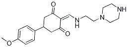 5-(4-methoxyphenyl)-2-[(2-piperazin-1-ylethylamino)methylidene]cyclohexane-1,3-dione Structure