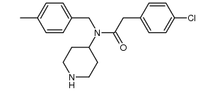 N-((4-methylphenyl)methyl)-N-(1-piperidin-4-yl)-4-chlorophenylacetamide结构式