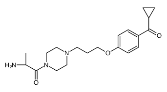 (2R)-2-amino-1-[4-[3-[4-(cyclopropanecarbonyl)phenoxy]propyl]piperazin-1-yl]propan-1-one Structure