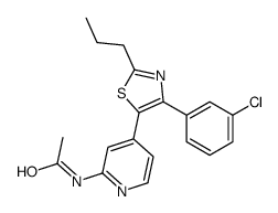 N-[4-[4-(3-chlorophenyl)-2-propyl-1,3-thiazol-5-yl]pyridin-2-yl]acetamide结构式