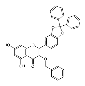 3-(benzyloxy)-2-(2,2-diphenylbenzo[d][1,3]dioxol-5-yl)-5,7-dihydroxy-4H-chromen-4-one结构式