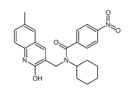 N-cyclohexyl-N-[(6-methyl-2-oxo-1H-quinolin-3-yl)methyl]-4-nitrobenzamide Structure