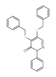 4,5-Bis(benzylsulfanyl)-2-phenyl-pyridazin-3-one结构式